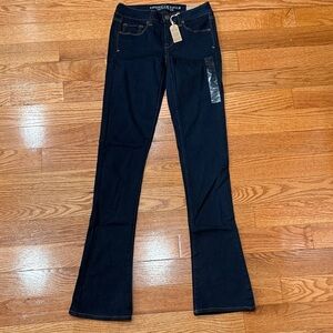 American Eagle Outfitters Women's Deep Indigo Flare Jeans extra long Size 4